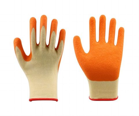 kopen Gekreukte rubberen handschoenen met latexafwerking en polyester voering van 10 gauge EN388 CE UKCA-gecertificeerde veiligheidswerkhandschoenen online vervaardiging