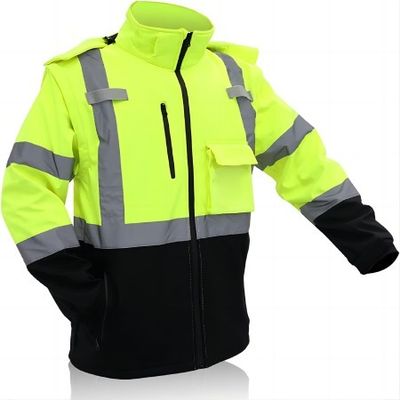 kopen 55 inch waterdicht veiligheidsreflecterend jasje met afneembare kap en mouwen Voldoen aan ANSI/ISEA 107-2015 Klasse 2 online vervaardiging