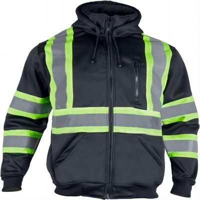 kopen ANSI/ISEA 107-2015 Voldoende 100% polyester fleece lining Reflectieve veiligheidskleding met winterwarme capuchon online vervaardiging